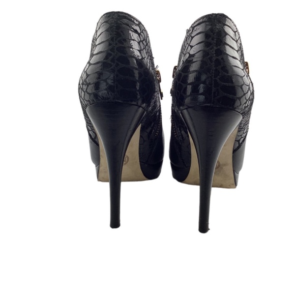 Michael Michael Kors Black Leather & Python York Ankle Boots Size 7 Booties - Picture 9 of 11